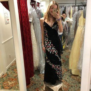 Black Floral Prom Dress